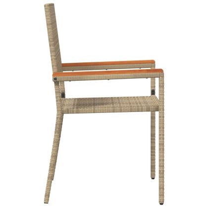 Струпваеми градински столове 2 pcs Кремаво и кафяво