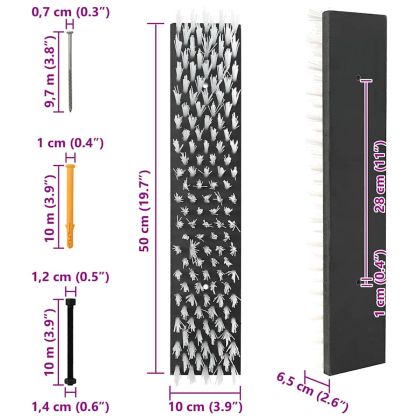 Четки за говеда Черен и бял 50 x 10 x 6.5 см