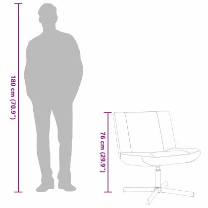 Въртящ се стол Светлосиво 63 x 75 x 76 см текстил