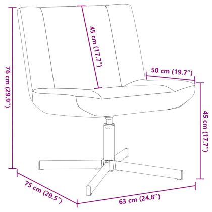 Въртящ се стол Тъмен сив 63 x 75 x 76 см текстил
