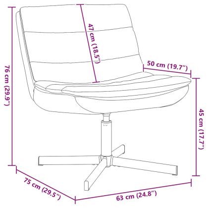 Въртящ се стол Виненочервен 63 x 75 x 76 см PU
