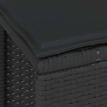 Комплект за хранене в градината Черно полиратан