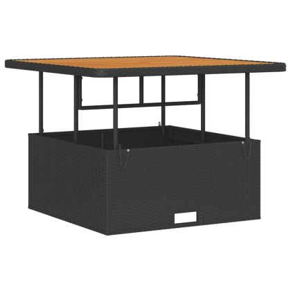 Комплект за хранене в градината Черно полиратан