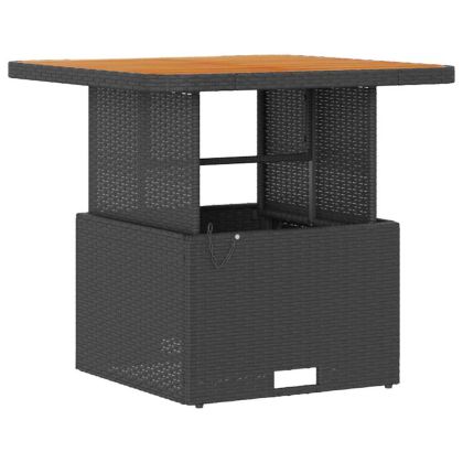 Комплект за хранене в градината Черно Полиратан