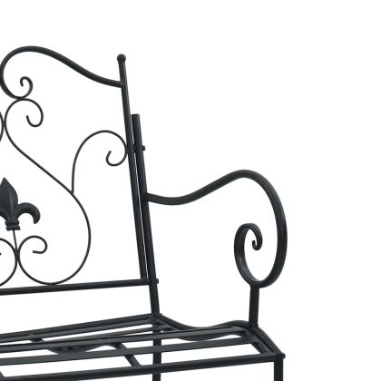 Градинска пейка Черно 104 x 54 x 93cm Стомана