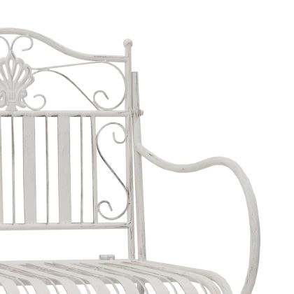 Градинска пейка Бяло 104 x 54 x 93cm Стомана