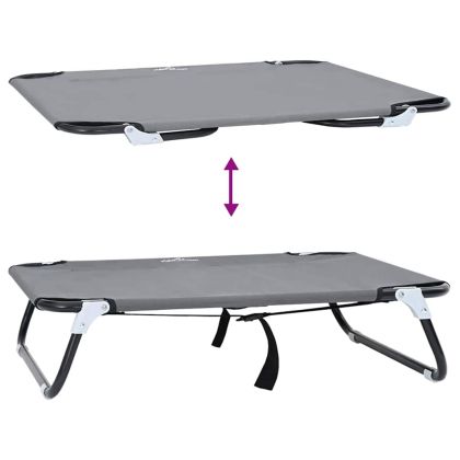 Кучешко легло Светлосиво s Оксфордска тъкан и стомана