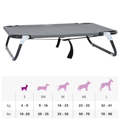 Кучешко легло Светлосиво s Оксфордска тъкан и стомана