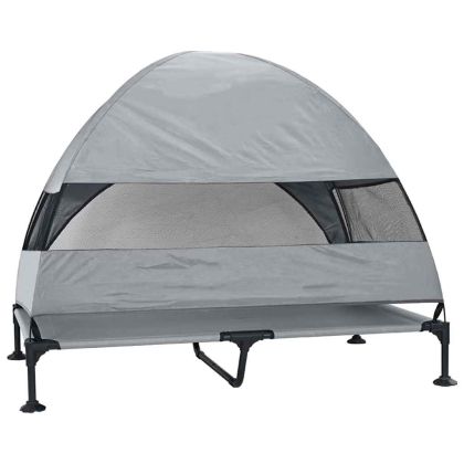 Вдигната кучешка легло Светлосиво 127 x 81 x 108 см