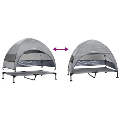 Вдигната кучешка легло Светлосиво 127 x 81 x 108 см