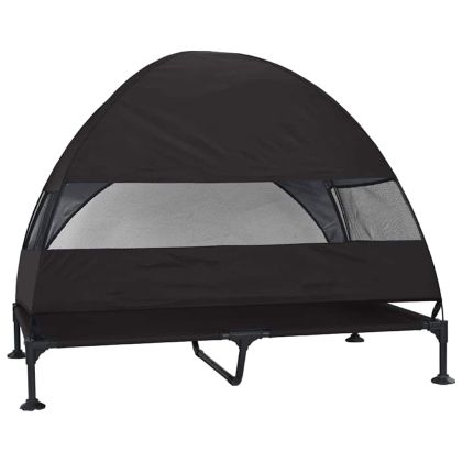 Вдигната кучешка легло Черно 127 x 81 x 108 см