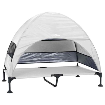 Вдигната кучешка легло Сребристо сиво 127 x 81 x 108 см