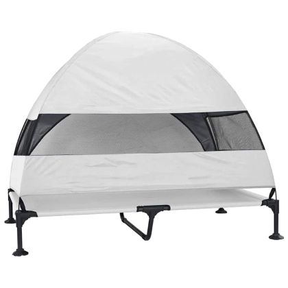 Вдигната кучешка легло Сребристо сиво 127 x 81 x 108 см