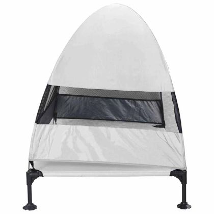 Вдигната кучешка легло Сребристо сиво 127 x 81 x 108 см