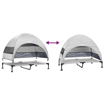 Вдигната кучешка легло Сребристо сиво 127 x 81 x 108 см