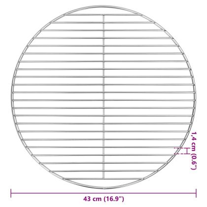 Скара за барбекю Сребрист 43 x 43 см Неръждаема стомана