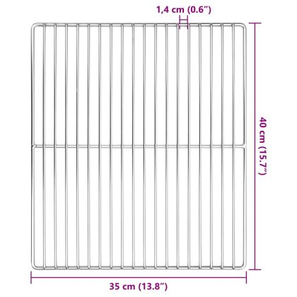 Решетка за грил Сребрист 40 x 35 см Неръждаема стомана
