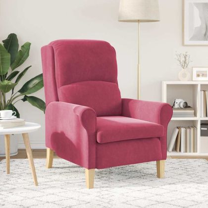 фотьойл виненочервен 76 x 94 x 102 см Кадифе