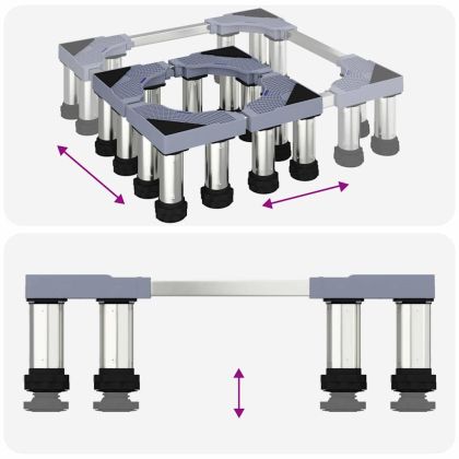 Основа за пералня Сив 67 x 67 x 21.5 см Метал