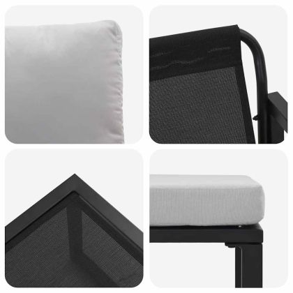 Градинска мебел с възглавница 4 pcs Светлосиво Полиестер