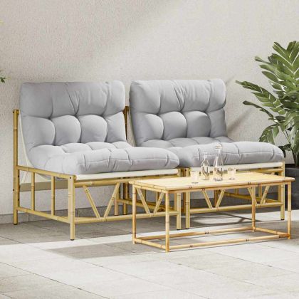 Градински стол 2 pcs Светлосиво 75 x 75 x 71 см Стомана