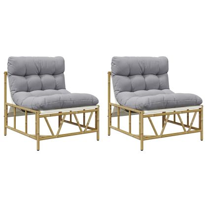 Градински стол 2 pcs Светлосиво 75 x 75 x 71 см Стомана