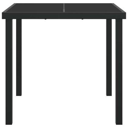 Градинска маса Черно 80 x 80 x 73 см Масивна тикова дървесина