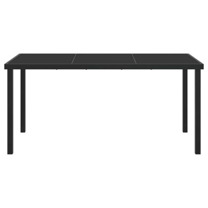 Градинска маса Черно 160 x 80 x 73 см Масивна тикова дървесина