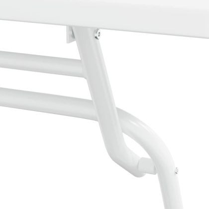 Градински бистро комплект 3 pcs Бяло Стомана