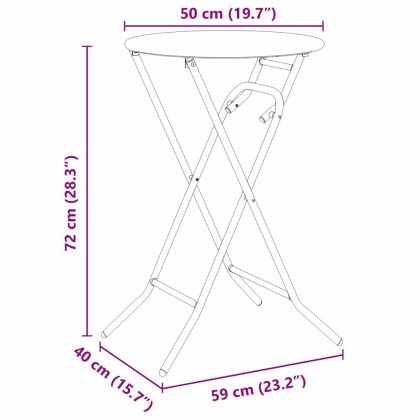 Градинска маса Антрацит 50 x 50 x 72 cm Стомана