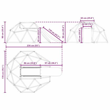 Дъга за катерене Синьо Стомана