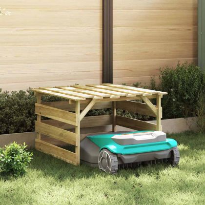 Гараж за роботизирана косачка Кафяво 84 х 80 х 56 см