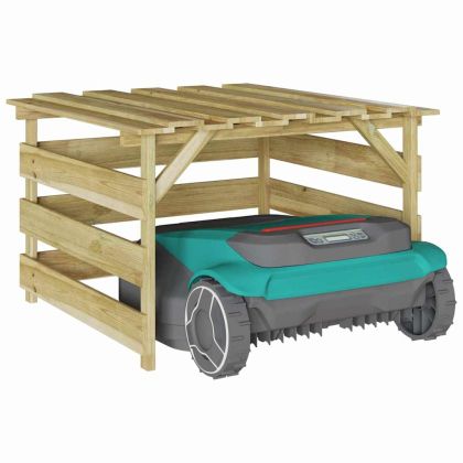 Гараж за роботизирана косачка Кафяво 84 х 80 х 56 см