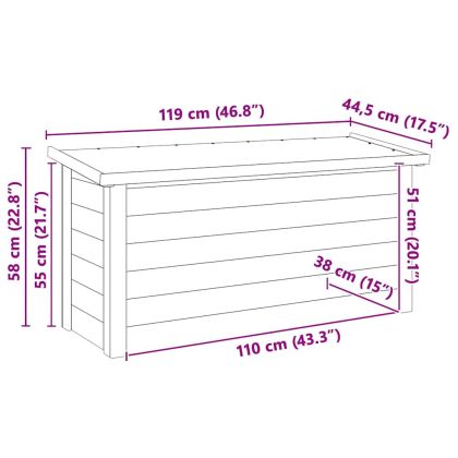 Кутия за съхранение със съхранение Кафяво 119 x 44.5 x 58 см