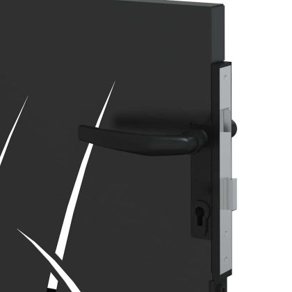 Градинска врата Черно 85 x 100 cm Прахово покритие стомана