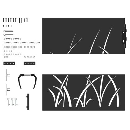 Градинска врата Черно 85 x 100 cm Прахово покритие стомана