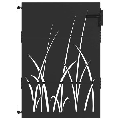 Градинска врата Черно 85 x 150 cm Прахово покритие стомана