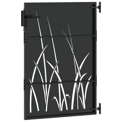 Градинска врата Черно 85 x 150 cm Прахово покритие стомана