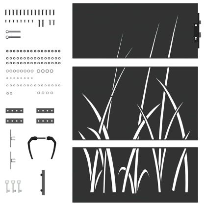 Градинска врата Черно 85 x 150 cm Прахово покритие стомана