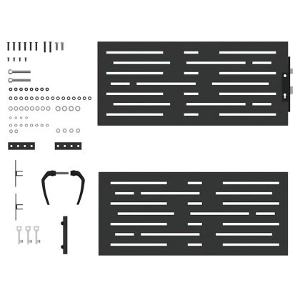 Градинска врата Черно 85 x 100 cm Прахово покритие стомана