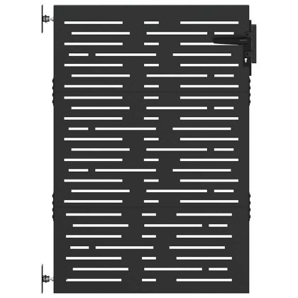 Градинска врата Черен 85 x 125 cm Прахово покритие стомана