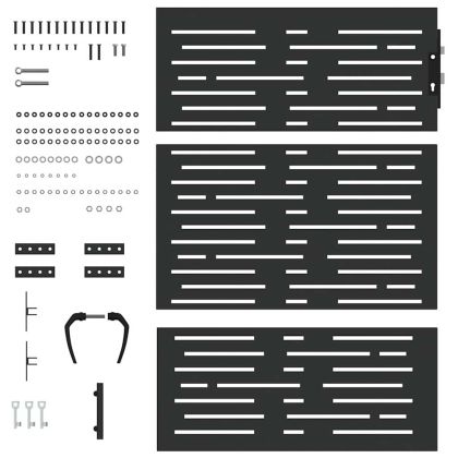 Градинска врата Черен 85 x 125 cm Прахово покритие стомана
