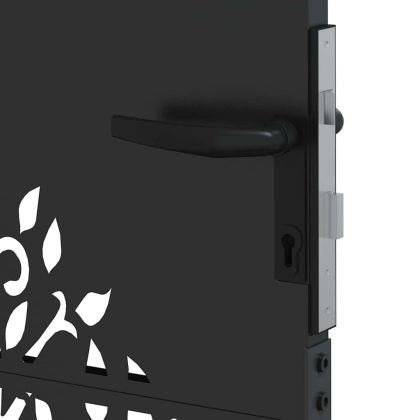 Градинска врата Черно 100 x 100 cm Прахово покритие стомана