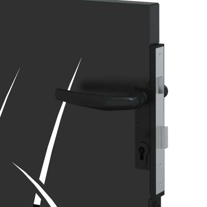 Градинска врата Черно 100 x 100 cm Прахово покритие стомана