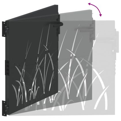 Градинска врата Черно 100 x 100 cm Прахово покритие стомана