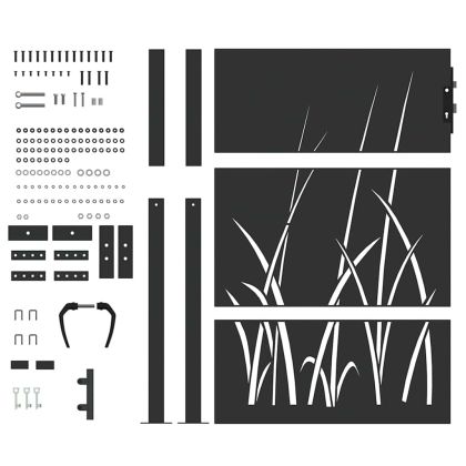 Градинска врата Черно 100 x 125 cm Прахово покритие стомана