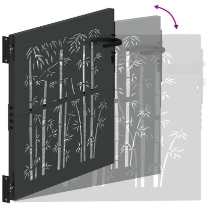 Градинска врата Черно 100 x 100 cm Прахово боядисана стомана