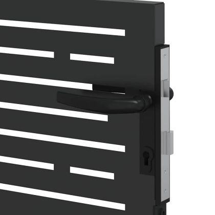 Градинска врата Черно 100 x 100 cm Прахово боядисана стомана