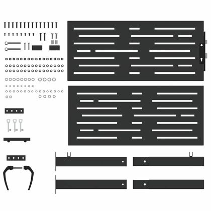 Градинска врата Черно 100 x 100 cm Прахово боядисана стомана
