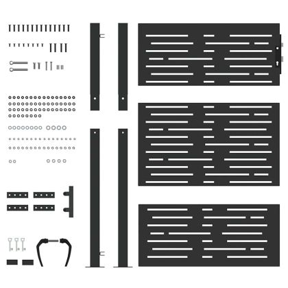 Градинска врата Черно 100 x 125 cm Прахово боядисана стомана